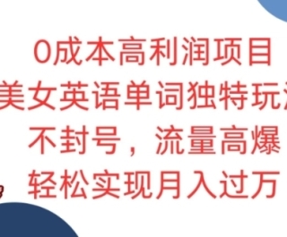 0成本高利润项目，美女英语单词