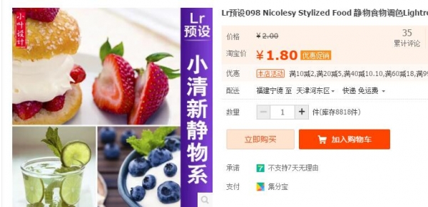 Lr预设098 Nicolesy Stylized Food 静物食品调色Lightroom预设