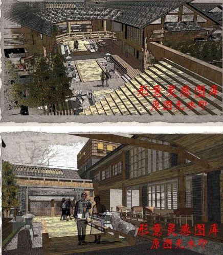 su模子新中式平易近宿 仿古山天故乡村落年夜型度假村宾馆修建设想计划