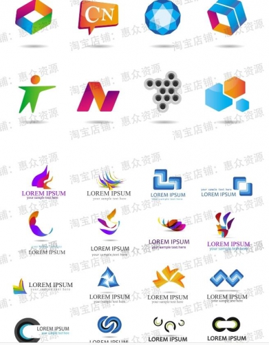 千款文明修建产业企业公司品牌LOGO设想标记图案仄里设想矢量素材