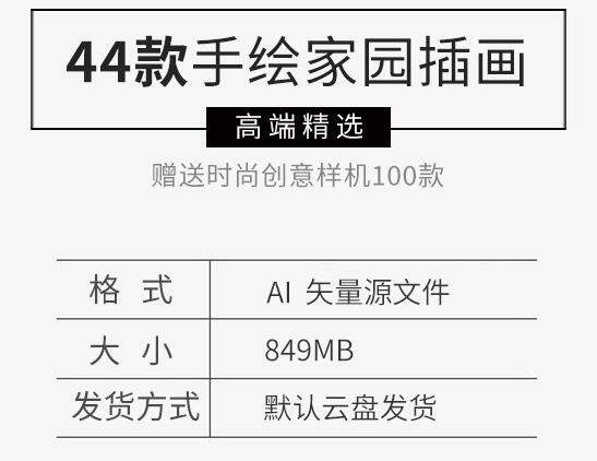 扁仄化天然景不雅都会脚画牧场当代科技故里矢量插绘海报素材模板