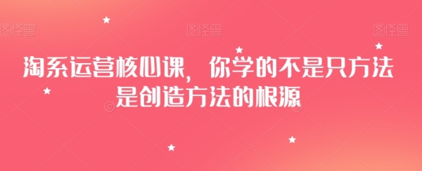 淘系运营中心课，您教的没有是只办法是缔造办法的泉源