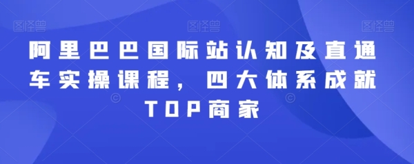 阿里巴巴国际站认知及纵贯车真操课程，四大致系成绩TOP商家