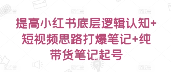 进步小白书底层逻辑认知+短视频思绪挨爆条记+杂带货条记起号