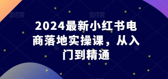 2024最新小白书电商降天真操课，从进门到精晓