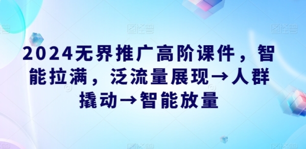 2024无界推行下阶课件，智能推谦，泛流量展示→人群撬动→智能放量