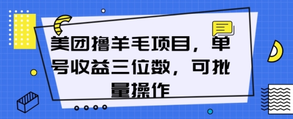 好团撸羊毛项目，单号支益三位数，可批量操纵