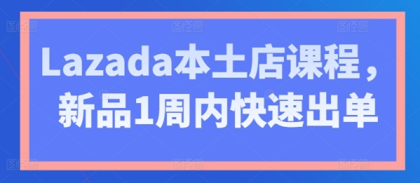 Lazada外乡店课程，新品1周内乱快速出单