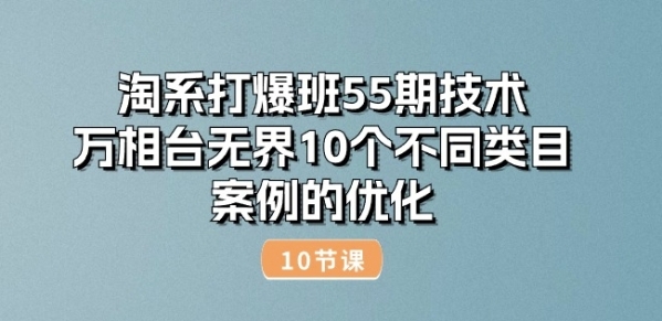 淘系挨爆班55期手艺：万相台无界10个差别类目案例的劣化(10节)