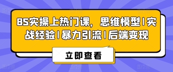 8S真操上热点课，思想模子|真战经历|暴力引流|后端变现