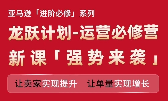 亚马逊进阶必建系列，龙跃方案-运营必建营新课，让卖家完成提拔 让单量完成增加