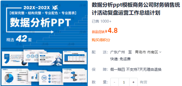 数据阐发ppt模板商务公司财政贩卖统计举动复盘运营事情总结方案