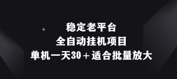 不变老仄台，齐主动挂机项目，单机一天30+合适批量放年夜